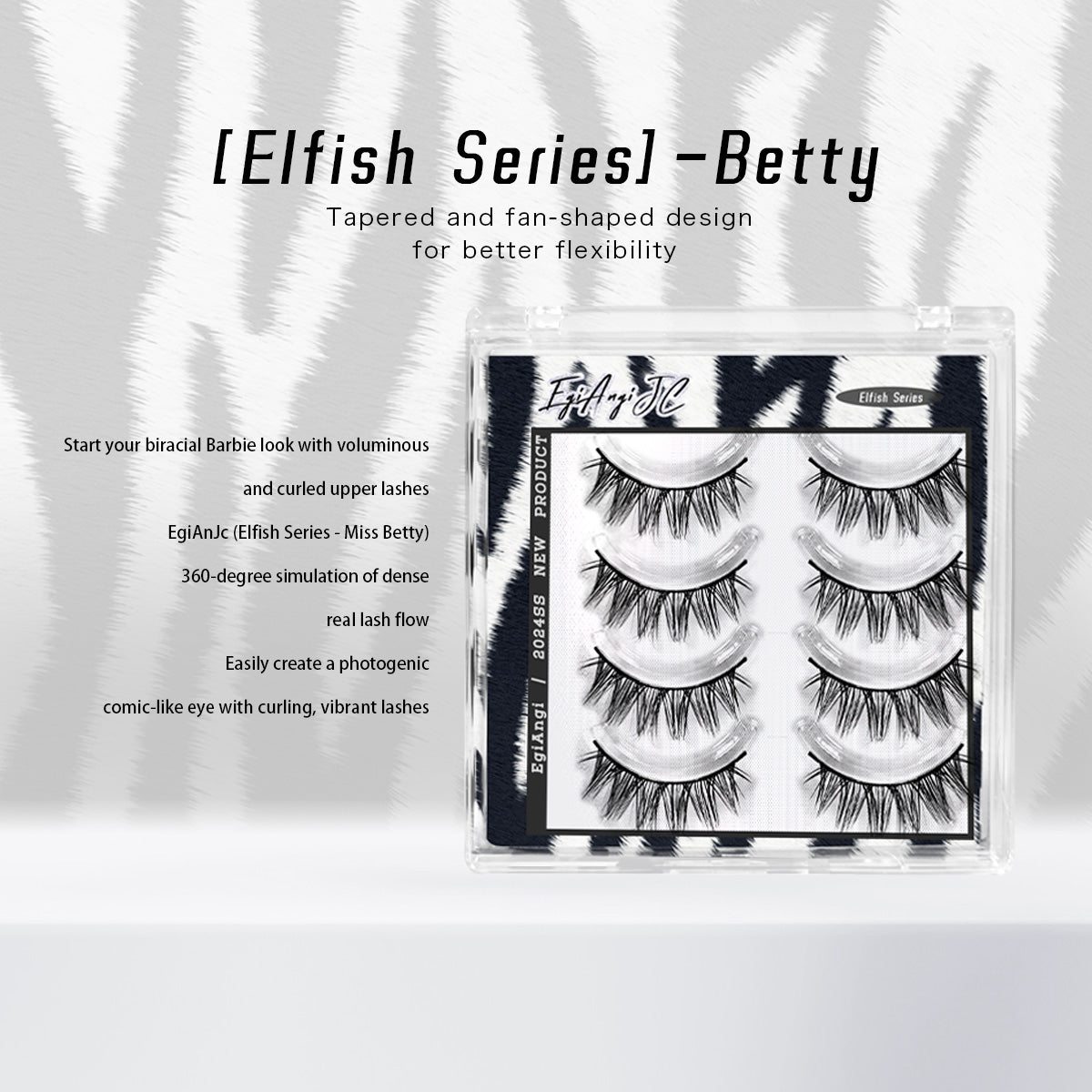 "Betty" Natural Biracial Style Glue-on Upper Lashes